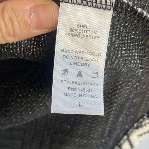 Anthropologie W5 Women's Geometric Mock Neck Blouse Top Sz L Retro Modern City - Picture 8 of 8